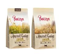 Set prova! Purizon Adult Crocchette per gatto - 2 x 400 g: con Grani antichi, Pollo con Pesce + Sterilised Pollo con Pesce
