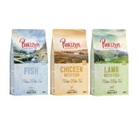 Set prova! Purizon Adult Crocchette per gatto - 3 x 400 g: Pollo & Pesce, Agnello & Pesce, Pesce