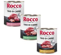 Set prova! Rocco 6 x 800 g Alimento umido per cani - Trio di carne: Manzo, Agnello & Pollame + Manzo, Pollo & Vitello + Manzo, Pollo & Selvaggina