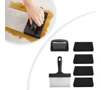 Set Pulizia Griglia Acciaio Inox per Griglie Piatte e Griglia Padella Raschietto