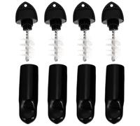 Set Pulizia Rubinetto Birra Spazzola e Copriwater Nero | 4 Copri in Gomma, Acciaio Inossidabile e Plastico, Uso Outdoor, Oktoberfest Decor