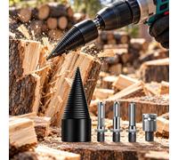 Set punta spaccalegna spirale 42 mm potente, per Metabo SBEV 1000-2 | Set spaccalegna a spirale da 42 mm con 4 adattatori per facilitare la lavorazione di piccoli ceppi e legna da ardere
