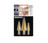 54T300 set di punte a gradini, coniche Ø: 4-12 mm, 4-20 mm, 4-32 mm 3 pz. GRA...