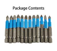 Set punte cacciavite magnetico antislip 12 pz PH1PH2PH3PZ1PZ2PZ3 50 mm antislip