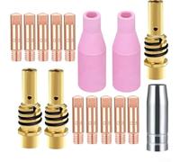 Set punte di contatto in rame per bruciatore MB-15 | Compatibile con masterizzatori MB-15, AK15, LUX, Merkle, GYS, Telwin, EWM, ideale per processi MIG MAG
