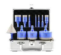 Set Punte Diamantate 11 Pezzi - 6/6/8/20/25/35/45/50/65mm Sega a Tazza, 6mm Punta in Carburo e 50mm Punta per Smusso per Piastrelle Porcellanato Ceramica Granito Marmo Dekton VENJELD