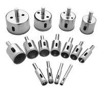 Set punte diamantate 15 pezzi, perforazione vetro, piastrelle, ceramica