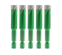 Set punte diamantate per gres porcellanato - seghe a tazza diamantate a secco con Gambo a cambio rapido fisso su punte, per marmo e granito ceramici, Nr.K3 (5 pezzi da 10 mm)