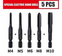 Set punte metriche per trapano e rubinetto 3 in 1 HSS rivestite nere per legno e