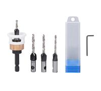 Set punte svasatrici 4 scanalature profondità regolabile in lega di alluminio con chiave e custodia