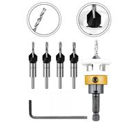 Set punte svasatrici in metallo duro profondità regolabile per uso professional
