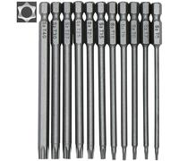 Set punte Torx 11 pezzi 100mm acciaio magnetico sicurezza T3-T40