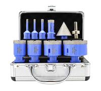 Set Punte Trapano Diamantate 10 Pezzi - 6/6/8/20/35/40/50/68mm Sega a Tazza, 50mm Punta per Smussare e Adattatore per Piastrelle Porcellana Ceramica Granito Marmo VENJELD