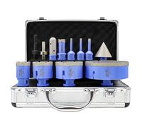 Set Punte Trapano Diamantate 12 Pezzi - 6/6/8/20/35/50/68/110mm Sega a Tazza, 20mm Punta di Fresatura, 50mm Punta per Smussare e Adattatori per Piastrelle Porcellana Ceramica Granito Marmo VENJELD