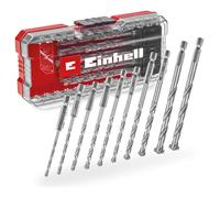 Set di punte per muratura originale Einhell S-CASE da 10 pezzi (secondo DIN 10083-2 in acciaio per utensili, gambo E 6,3, punta in metallo duro, mandrino a rullini, inclusa scatola di custodia)