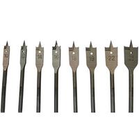 Set Punte Trapano Legno 8 Pezzi | Mecchie Piatte 10-25 mm in Acciaio al Carbonio, Punta a Paletta per Falegnameria, Fai da Te e Lavori in Legno