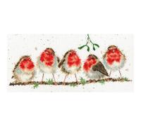 Set punto croce Bothy Threads "Rockin Red Robin", 39x18cm, xhd69, schema da cont