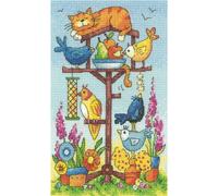 Set punto croce Heritage Aida "Bird Table (a)", schema di conteggio, bfbt1361-a,