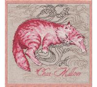 Set punto croce Nimue "Gatto Malva", schema a contati, 116k, 15x15cm