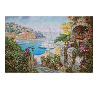 Set punto croce Panna "Al mare del sud" 45,5x29cm, schema di conteggio