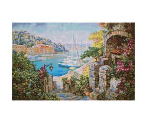 Set punto croce Panna "Al mare del sud" 45,5x29cm, schema di conteggio