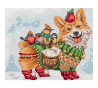 Set punto croce Panna "Christmas Post", schema di conteggio, 25,5x22cm