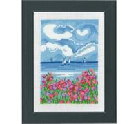 Set punto croce Permin "Barche a vela", schema per il conteggio, 13x18cm, 13-143