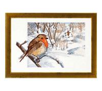 Set punto croce Permin "Pettirosso", schema per il conteggio, 47x34cm, 70-4128
