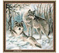 Set punto croce Riolis "Coppia di lupi", schema di conteggio