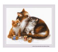 Set punto croce Riolis "Gatto con gattino", schema di conteggio