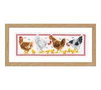 Set punto croce Vervaco "Galline", schema per il conteggio, 40x14cm