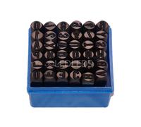 SET PUNZONI IN ACCIAIO BRUNITO LETTERE E NUMERI DA 6mm 36 PEZZI alfanumerici