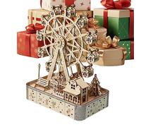 Set Puzzle 3D con Ruota Panoramica in Legno - Kit Modello da 183 Pezzi con LED e Musica, Rilassante Artigianato Fai-da-Te per Adulti, come Regalo per le Vacanze di Natale, Ringraziamento