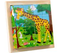 Set Puzzle Cubo, Puzzle 3D a Blocchi di Legno con Vassoio Portaoggetti Giocattoli Educativi per Apprendimento Prescolare per Cubo da 36+ Mesi