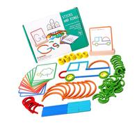 Set Puzzle Giocattolo Per Bambini In Legno A Forma Bastoncini Con Carte Da Gioco Educazione Della Prima Infanzia Spazio Blocco Addestramento Logico Set Puzzle Creativi Con Bastoncini E