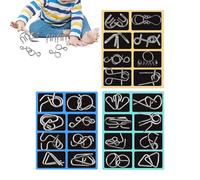 Set Puzzle In Filo Metallico | Giochi Di Pazienza 24 Pezzi Per Adulti - Gioco Trucco Anello Cinese, Rompicapo, Giochi Da Festa Per Famiglie, Ragazze, Adolescenti, Donne, Uomini, Bambini