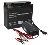 Set Q-Batteries Bl 12-3 Caricabatteria 3A+Multipower MP18-12 Batteria Al Piombo