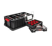 Set Qbrick System Two - Scatola modulare + 6 organizer, cassetta per attrezzi e piccoli oggetti, con coperchio grande