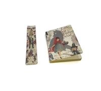 Set Quaderno Appunti A6 + Penna a Sfera, Taccuino 14,8 x 10, 5 cm, Block Notes, Copertina Rigida, Fogli a Righe, Pagine da 80 g, Decorazione in Polvere Oro. Fantasia: Cappuccetto Rosso