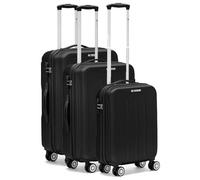 R Roncato Set 3 Trolley Rigidi Ultraleggeri (Taglia L+M+S) Serie Flight in ABS 100%, Colore Nero