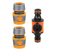 Set Raccordi Per Tubi Da Giardino A Connessione Rapida 2 Accoppiatori Femmine 1 Valvole A Doppia Interruzione Non Slip Superfici Per Tubo Irrigazione Perdite Annaffiatura Esterna