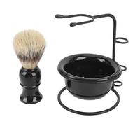 Set Rasierpinsel per Uomini, 3-in- Kit con Pennello da Barba, Ciotola da Barba e Portapennello - Design Elegante e Funzionale per la Rasatura Tradizionale