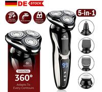 Set rasoio elettrico rasoio professionale impermeabile barba naso viso tagliacapelli rotante 3D rasatura galleggiante ricaricabile per uomo