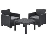 SET RATTAN KETER EMMA BALCONY - 2 poltrone con tavolo