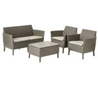 SET RATTAN KETER SALEMO divano con 2 poltrone e tavolo contenitore