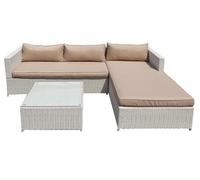 SET RATTAN SALOTTINO AD ANGOLO RELAX MORNING DIVANO 2POSTI CHAISE LONGE E TAVOLO