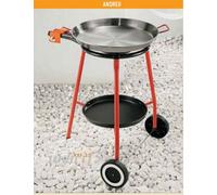 Set REBER Bruciatore Gas Ø cm.40 + Supporto + Piatto Paella Originale Spagna