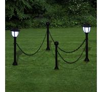 Set Recinzione a Catena con 2 Lampioncini a LED e 2 Paletti