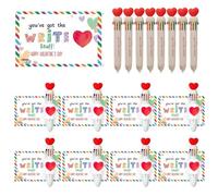 Set Regali Di San Valentino: Penna A Sfera Multicolore E Carte Sagomate, Penne Magiche 10 In 1 Con Adorabili Giochi Parole 4 Design Super Carini Sinceri, Classe, Gruppo Amici O Squadra(SetA*8)