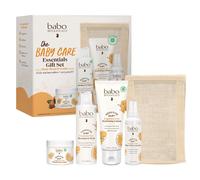 Set regalo Babo Botanicals Baby Care Essentials - Bagnoschiuma e pannolini per la cura della pelle - Per pelli delicate, senza profumo, con burro